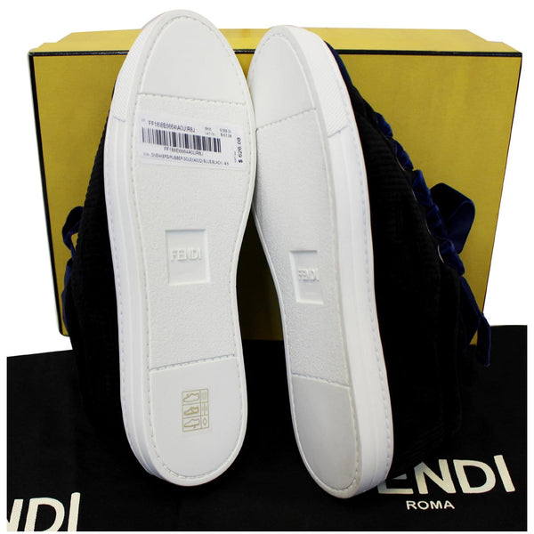 Fendi Velvet Sneakers in Blue & Black - bottom view