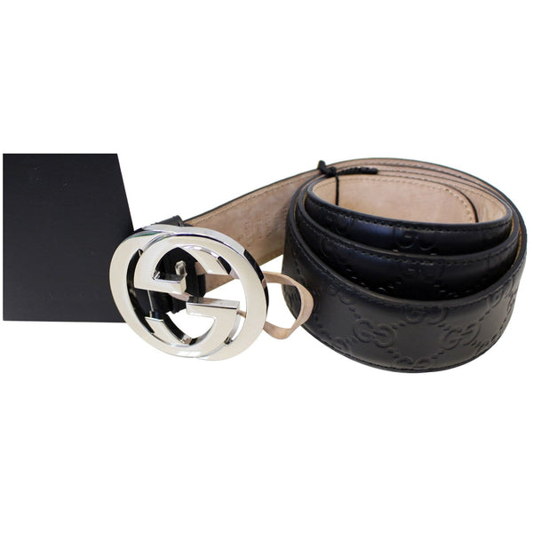 GUCCI Interlocking G Signature Leather Belt 411924-US
