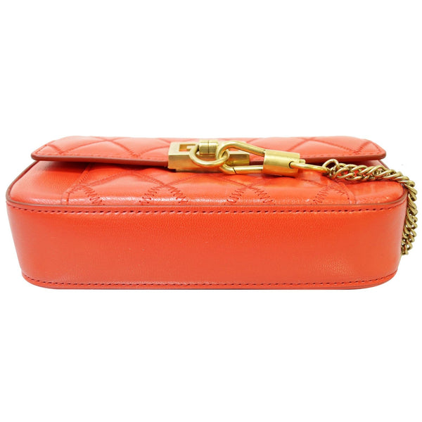 GIVENCHY GV3 Mini Quilted Leather Crossbody Bag Orange DD7110