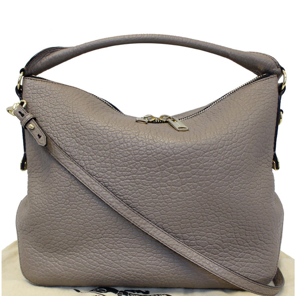 Burberry Leather Ledbury Grain Hobo Shoulder Bag - front