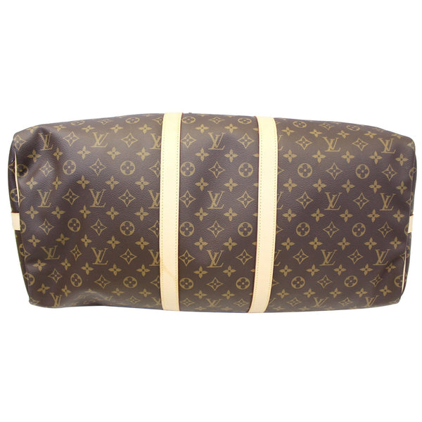 LOUIS VUITTON Keepall 55 Bandouliere Monogram Canvas Travel Bag Brown