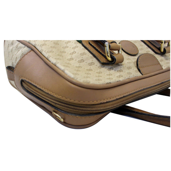 GUCCI Boston Doctor GG Canvas Satchel Handbag Brown