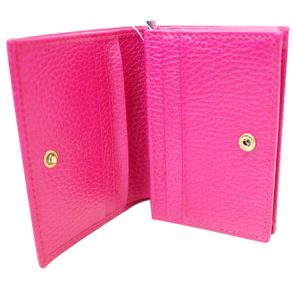 GUCCI Butterfly Leather Card Case Wallet Pink 499361-US