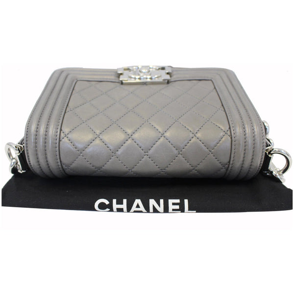 CHANEL Medium Boy Flap w Stingray Lambskin Shoulder Bag Silver-US
