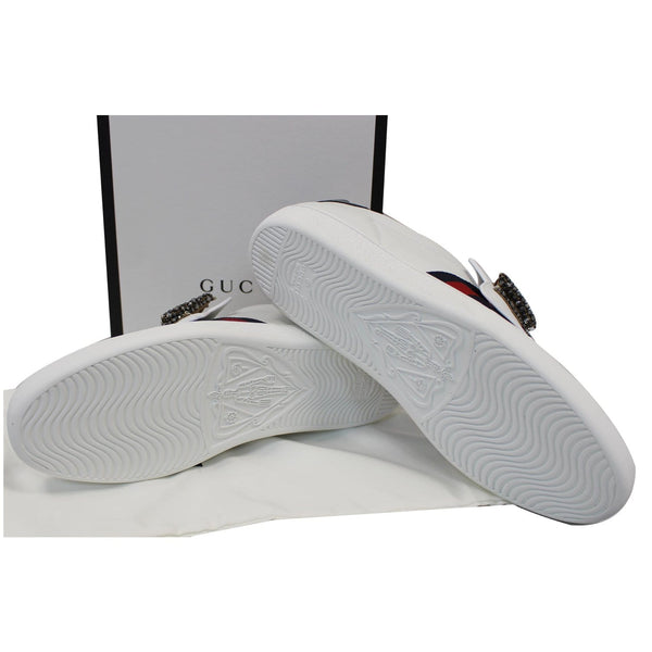 GUCCI Ace Low Top Crystal Bow Patches Sneakers White 481154 US 12