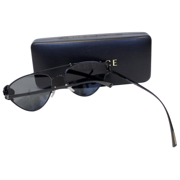 Versace Black Frame Grey Lenses Sunglasses - back view