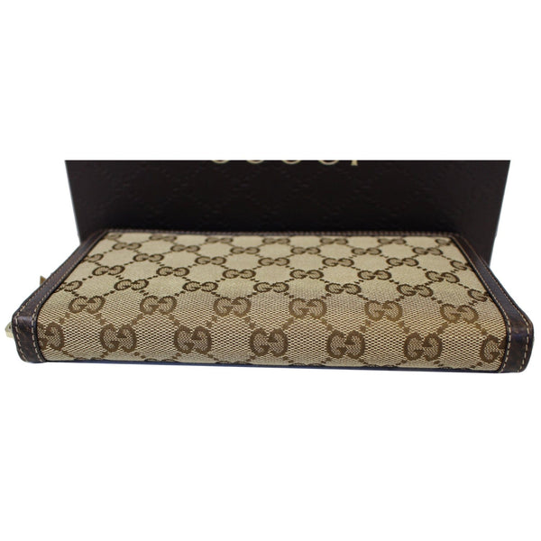 GUCCI Bamboo GG Canvas Zippy Organizer Wallet Beige 232977