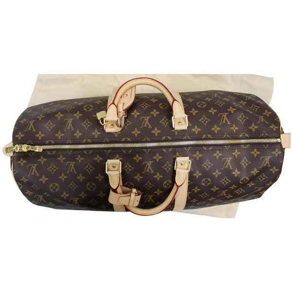 Louis Vuitton Keepall 55 Monogram Canvas Bostan Bag front view