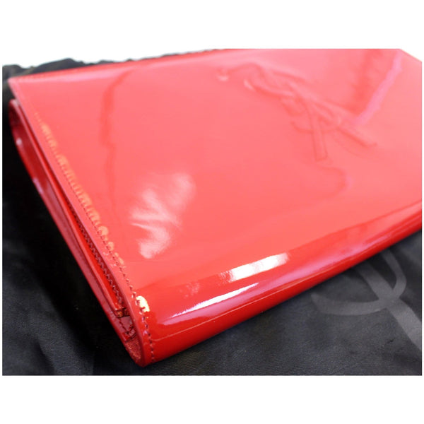 YVES SAINT LAURENT Large Belle de Jour Patent Leather Clutch Bag Red-US