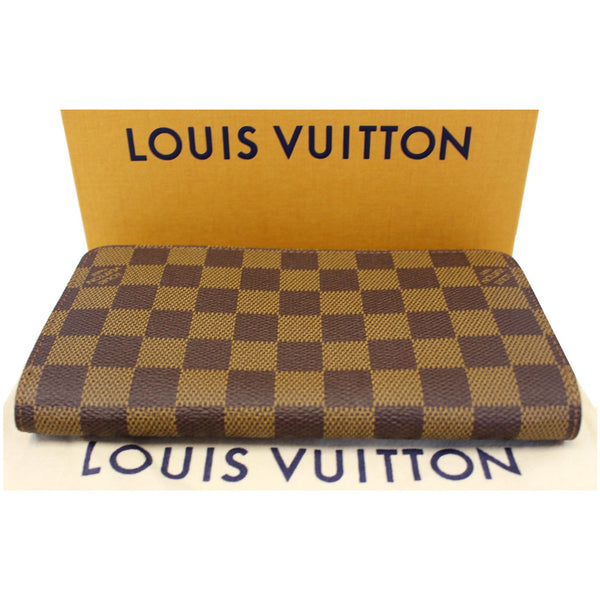 LOUIS VUITTON Zippy Damier Ebene Long Wallet Brown