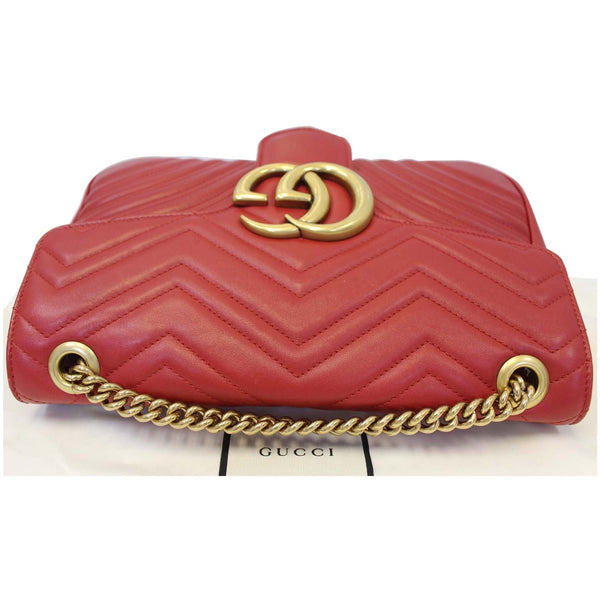 GUCCI GG Marmont Matelasse Red Leather Shoulder Bag-US