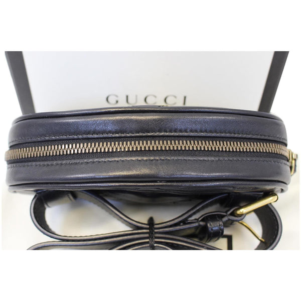 GUCCI GG Marmont Matelasse Black Leather Belt Bag 476434-US