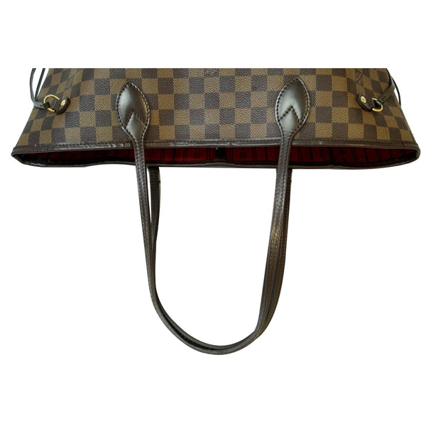 Louis Vuitton Neverfull MM Damier Ebene Tote Bag Brown strap