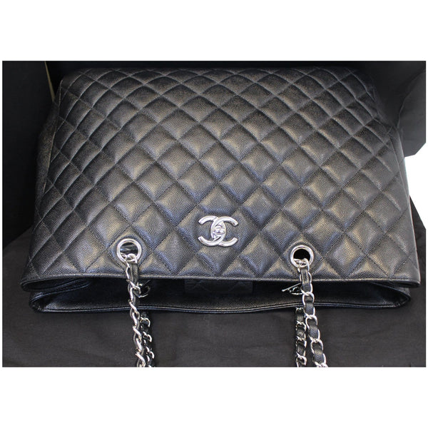 CHANEL Large Classic Caviar Leather Tote Bag Black-US