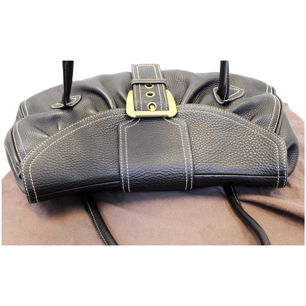 Celine Buckle Leather Satchel HandBag - Top view
