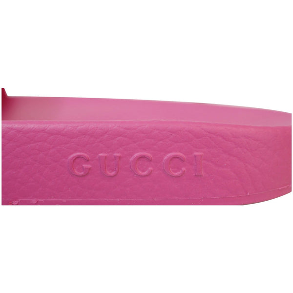GUCCI Logo Rubber Slide Sandal Pink Size 11 522887