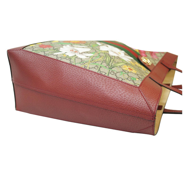 Preowned Gucci Ophidia GG Flora Medium Tote Bag Red - DDH