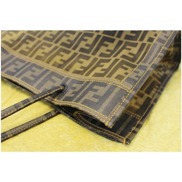 FENDI Tobacco Zucca Print Mesh Fabric Tote Bag Brown