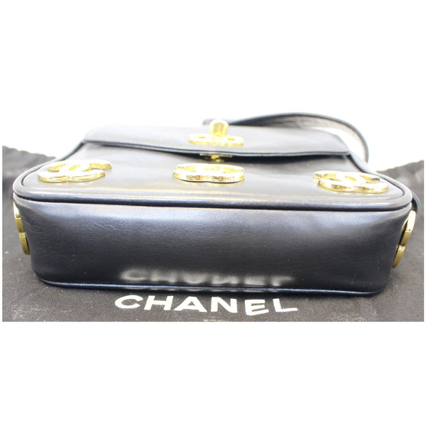CHANEL VINTAGE Logo Plaque Bum Bag Black-US