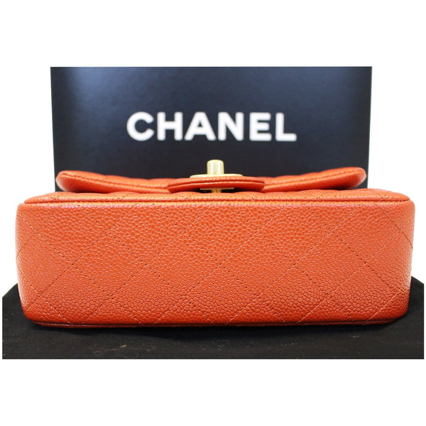 CHANEL Pearl Red Caviar Leather Mini Rectangular Flap Bag-US