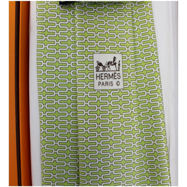 HERMES Men's Silk Neck Tie Lime