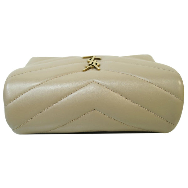 YVES SAINT LAURENT Matelasse Loulou Toy Calfskin Crossbody Bag Taupe