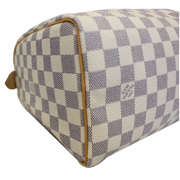 LOUIS VUITTON Speedy 25 Damier Azur Satchel Bag White