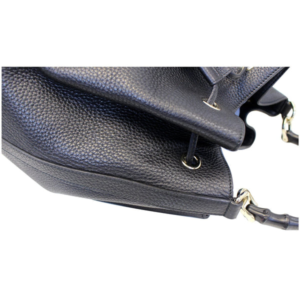 Gucci Miss Bamboo Leather Bucket Handbag - side view