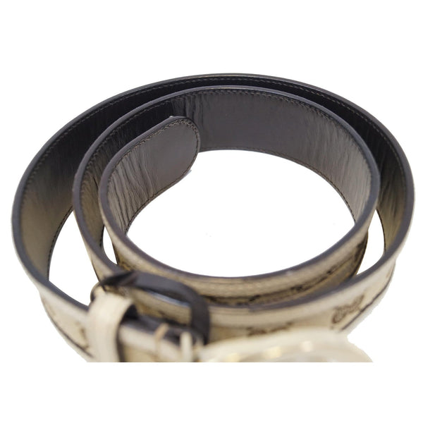 GUCCI Interlocking G Buckle GG Monogram Belt Beige 90/36