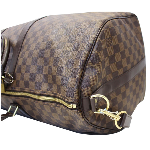 LOUIS VUITTON Keepall Bandouliere 55 Damier Ebene Travel Bag Brown