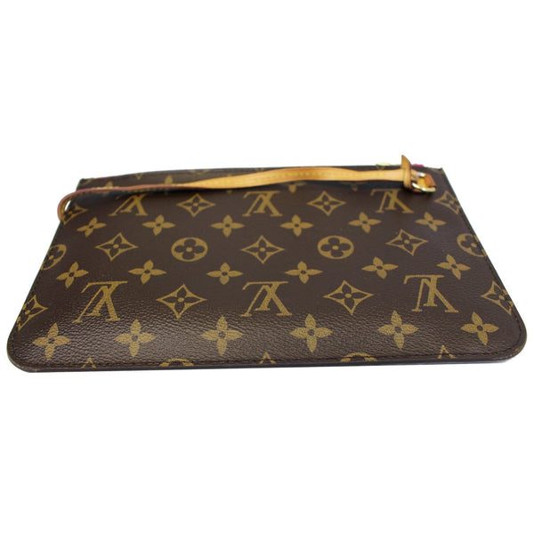 LOUIS VUITTON Pochette Wristlet Pouch Monogram Canvas Neverfull MM Brown
