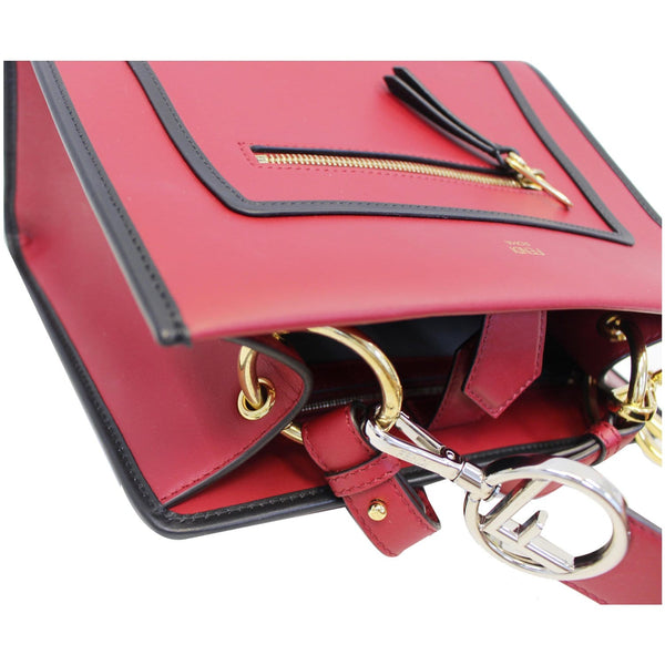 Fendi Runway Leather Tote Bag Red - front view