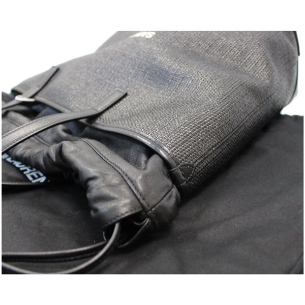 YVES SAINT LAURENT Teddy Canvas/Leather Drawstring Shopping Tote Black - Last Call