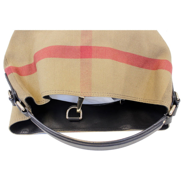 BURBERRY Ashby Medium Check Canvas Hobo Bag-US