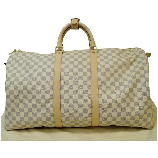 Louis Vuitton Keepall 55 Bandouliere Damier Azur Bag full view