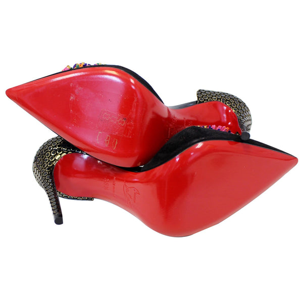 CHRISTIAN LOUBOUTIN Tsarou Suede Pompom Red Sole Pumps US 6-US