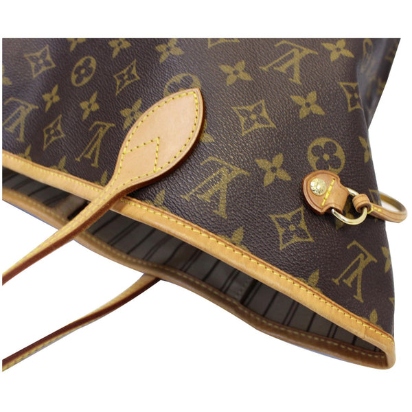 Louis Vuitton Neverfull MM Canvas Tote Shoulder Bag - corner