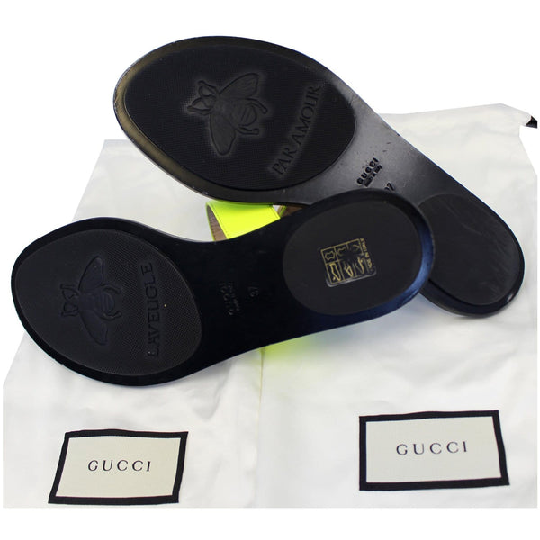 GUCCI GG Marmont Leather Thong Sandal Green 7-US