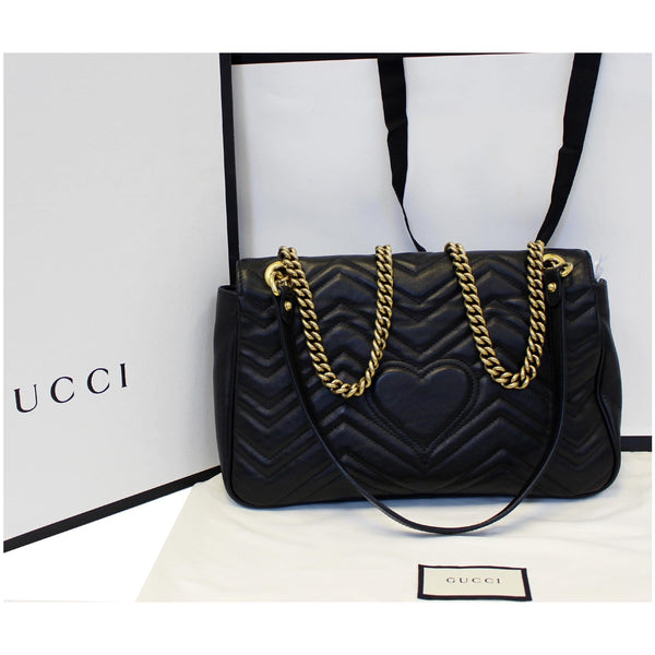 GUCCI GG Marmont Matelasse Leather Shoulder Bag Black 443496