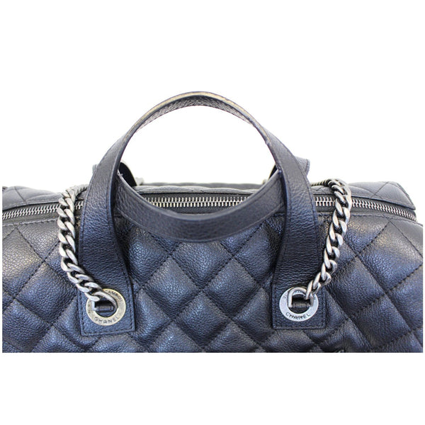 CHANEL Metallic Grained Calfskin Quilted Leather Bowling Bag-US