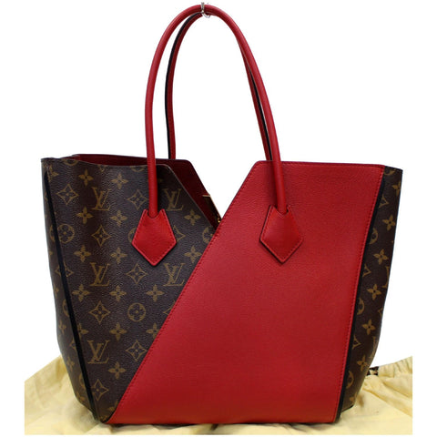 LOUIS VUITTON Kimono Monogram Calfskin Tote Bag Brown/Cerise