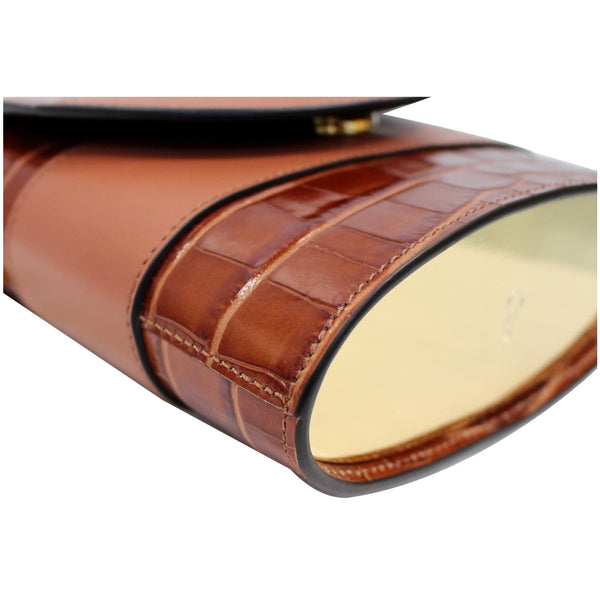 Chloe Aby Lock Small Embossed, Calfskin Leather Chain Bag exterior