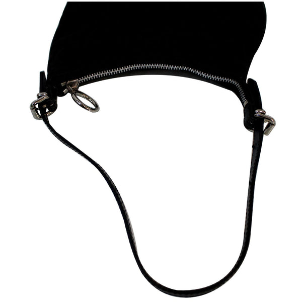 FENDI FF Zucchino Small Oyster Shoulder Bag Black