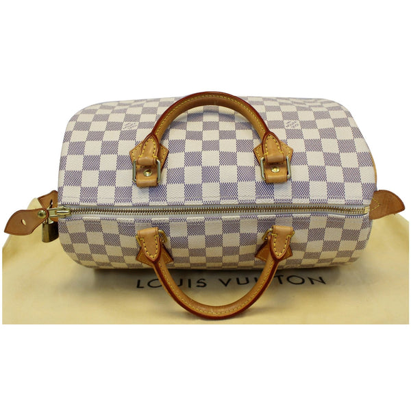 LOUIS VUITTON Speedy 30 Damier Azur Satchel Handbag White-US