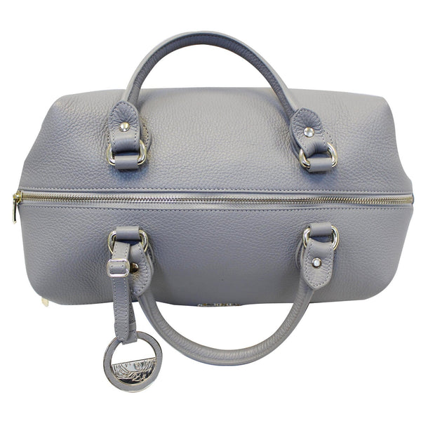 Versace Collection Pebbled Leather Shoulder Bag Grey