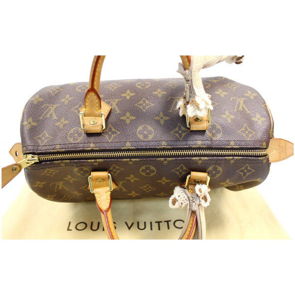 LOUIS VUITTON Speedy 30 Monogram Canvas Satchel Bag Brown