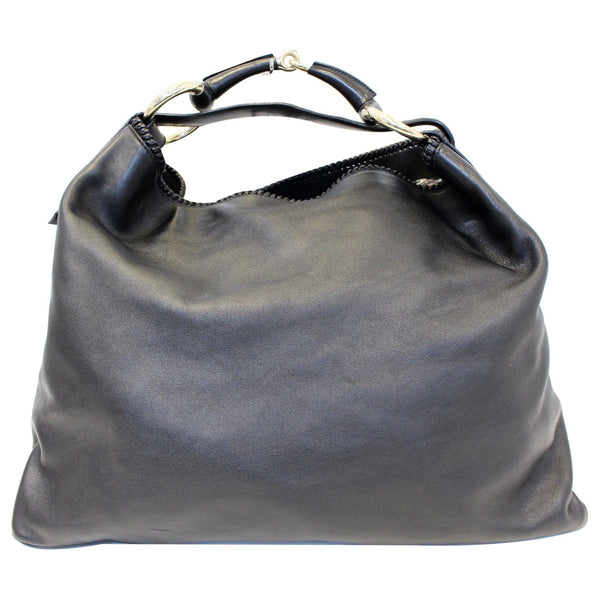 Gucci Hobo Bag Horsebit Large Black Leather - front view