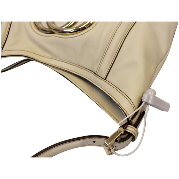 GUCCI Britt White Leather Hobo Shoulder Bag 162740-US