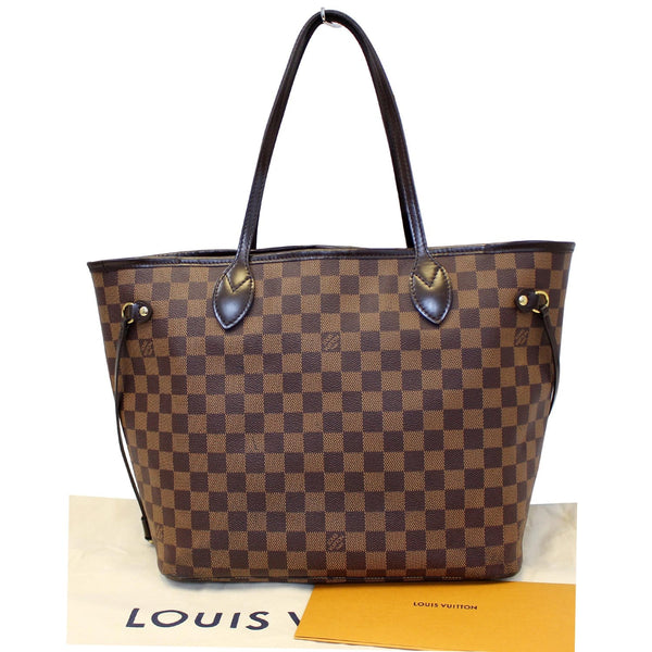 LOUIS VUITTON Neverfull MM Damier Ebene Tote Shoulder Bag Brown