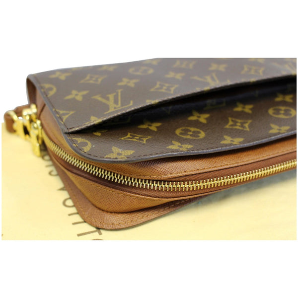 LOUIS VUITTON Orsay Monogram Canvas Clutch Bag Brown